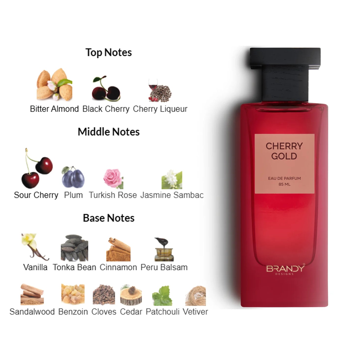 Cherry Gold Eau De Parfum For Unisex – 85ml