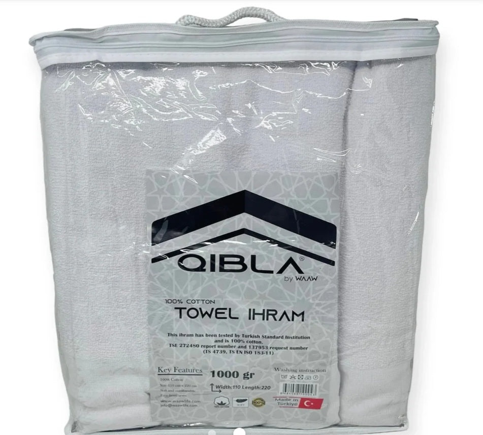 Mens Towel Ihram / Ehram - Hajj and Umrah 2 piece (100% Cotton) 1000 grams