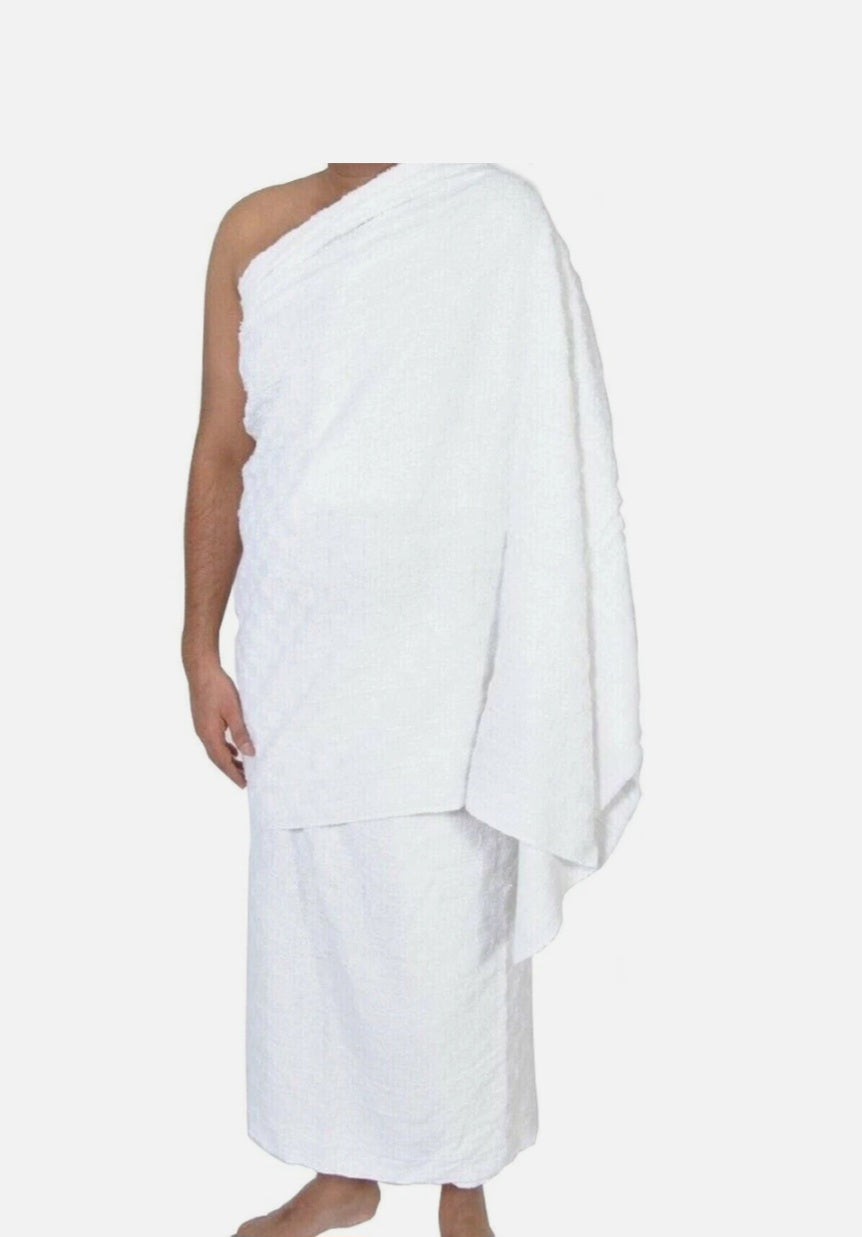 Mens Towel Ihram / Ehram - Hajj and Umrah 2 piece (100% Cotton) 1250 grams XL size 110cm x 240cm
