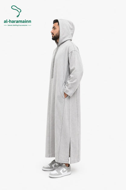 Morrocan Djellaba Premium Wool (Light Grey)