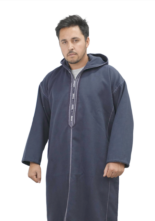 Navy Velvet Djellaba