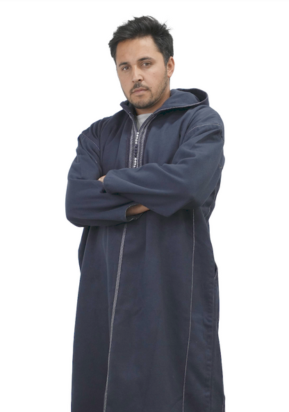 Navy Velvet Djellaba