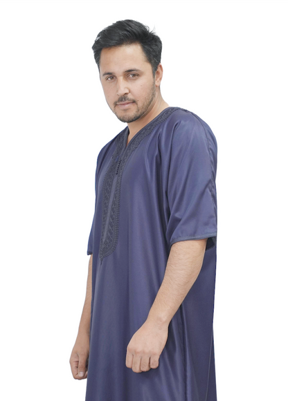 Navy Silk Thobe