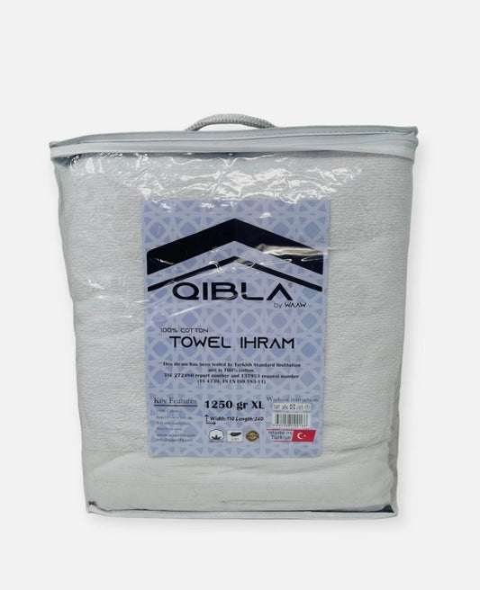 Mens Towel Ihram / Ehram - Hajj and Umrah 2 piece (100% Cotton) 1250 grams XL size 110cm x 240cm