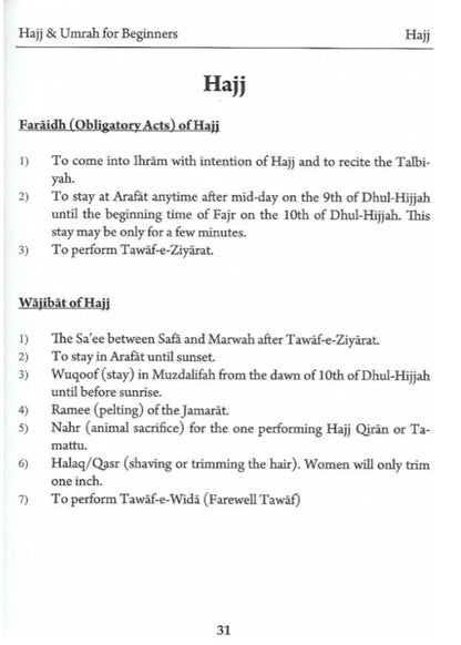 HAJJ & UMRAH FOR BEGINNERS (Pocket size)