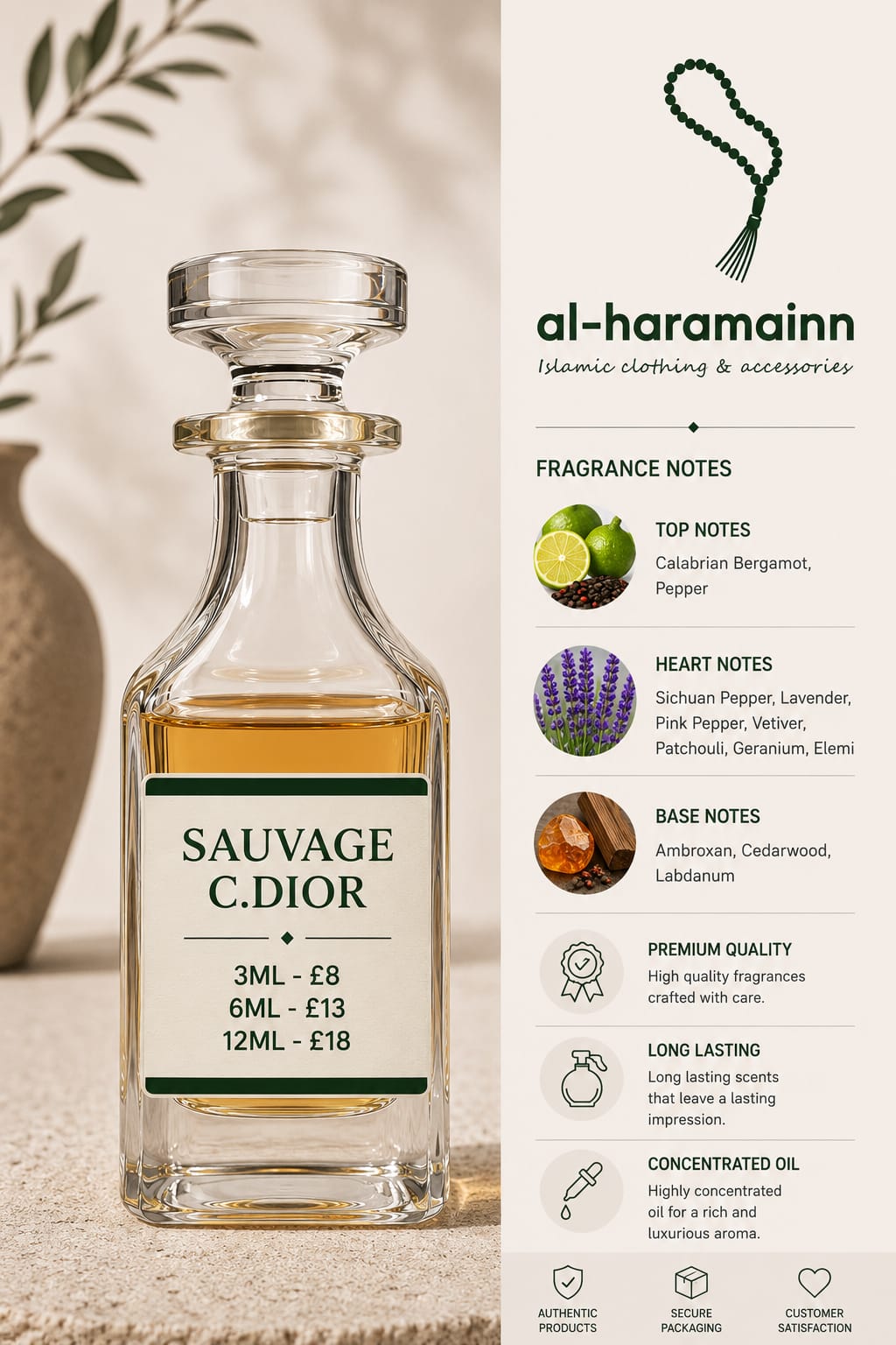 SAUAVAGE C.DIOR Premium Attar Collection | 3ML | 6ML | 12ML