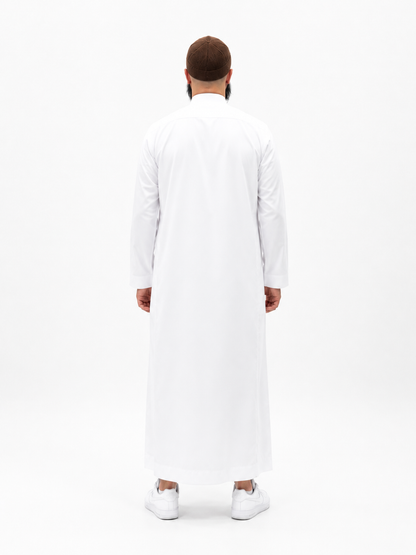 White Collar Daffah Saudi Thobe / Jubbah