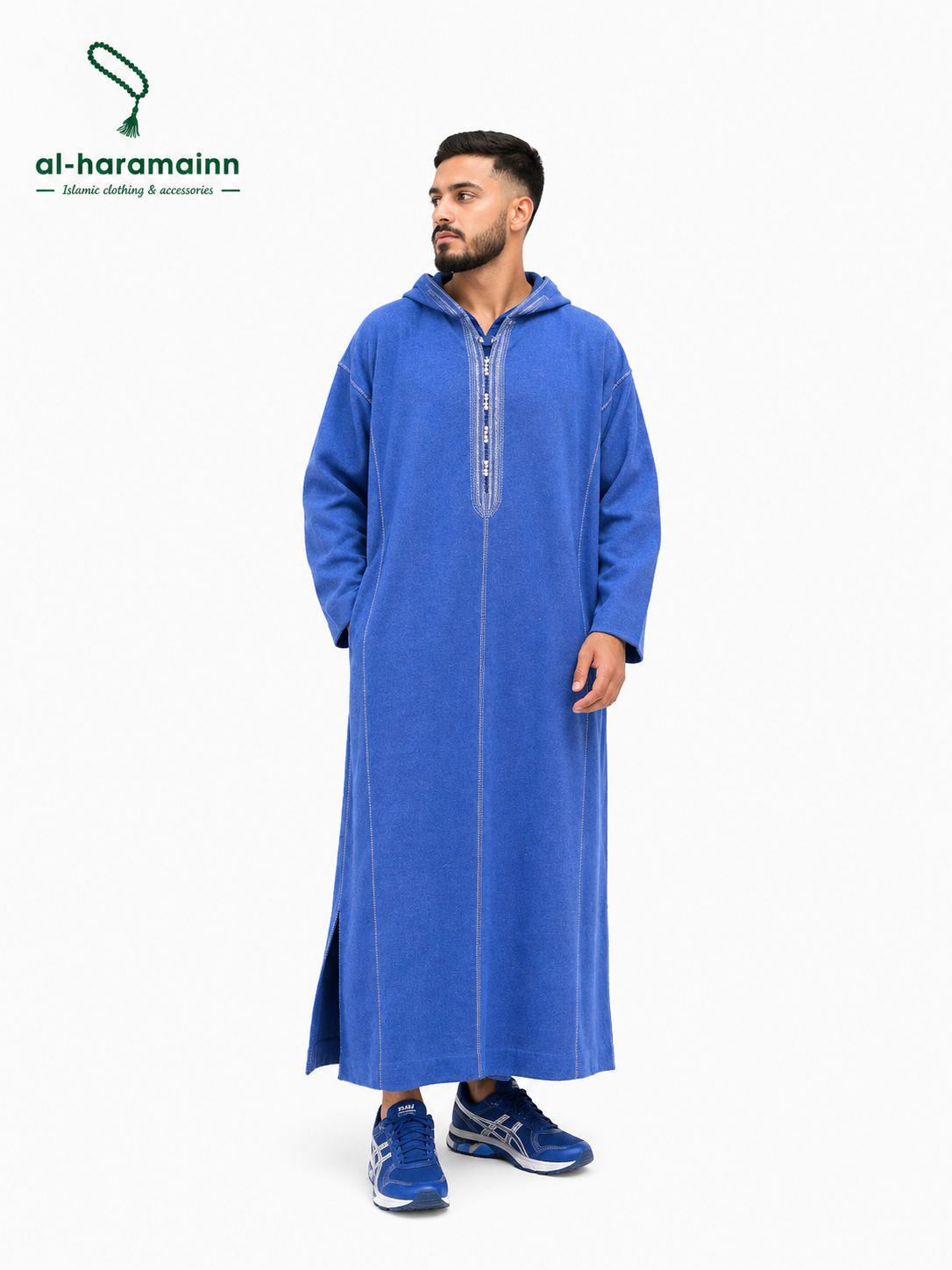 Morrocan Djellaba Premium Wool (Denim Blue)