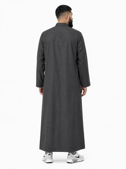 Black Collar Daffah Saudi Thobe / Jubbah