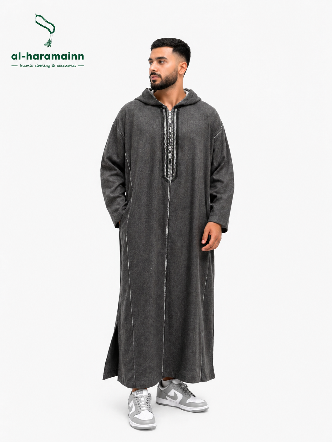Morrocan Djellaba Premium Wool (Dark Grey)